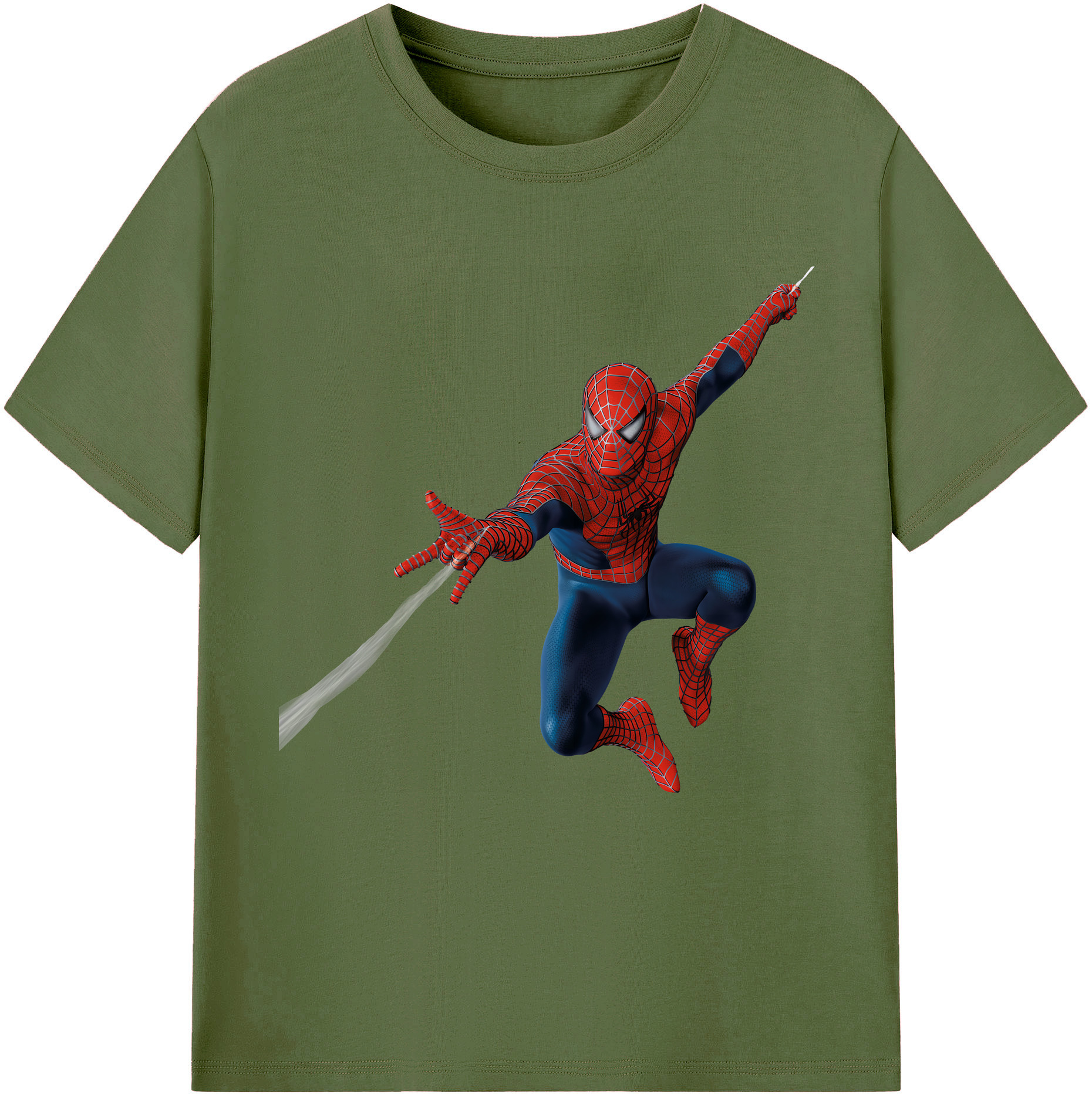 （画像用） Spider Man スパイダーマン 綿100％半袖Tシャツ（フロントプリント）